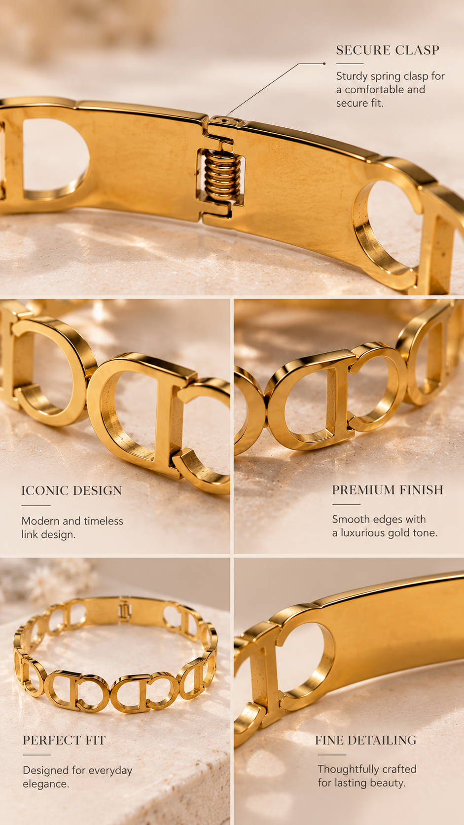 Élan Interlocking Gold Link Bracelet
