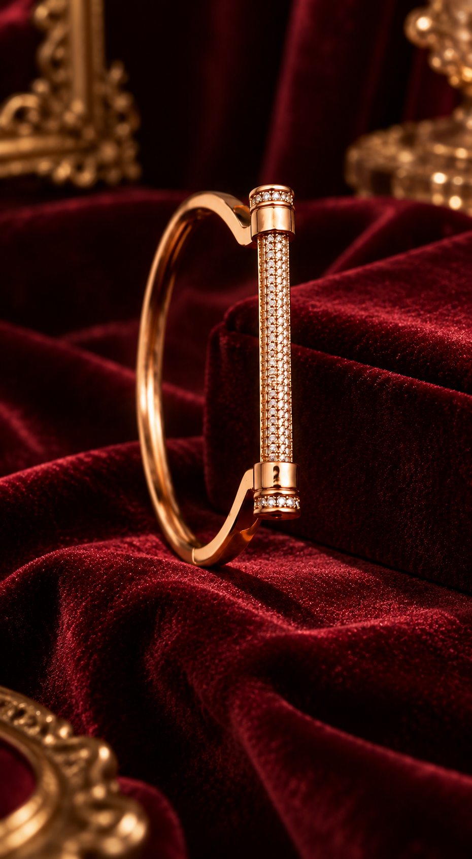 Rose Gold Pavé Bar Bracelet