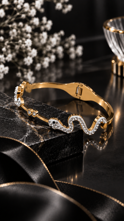 Serpentine Crystal Bangle