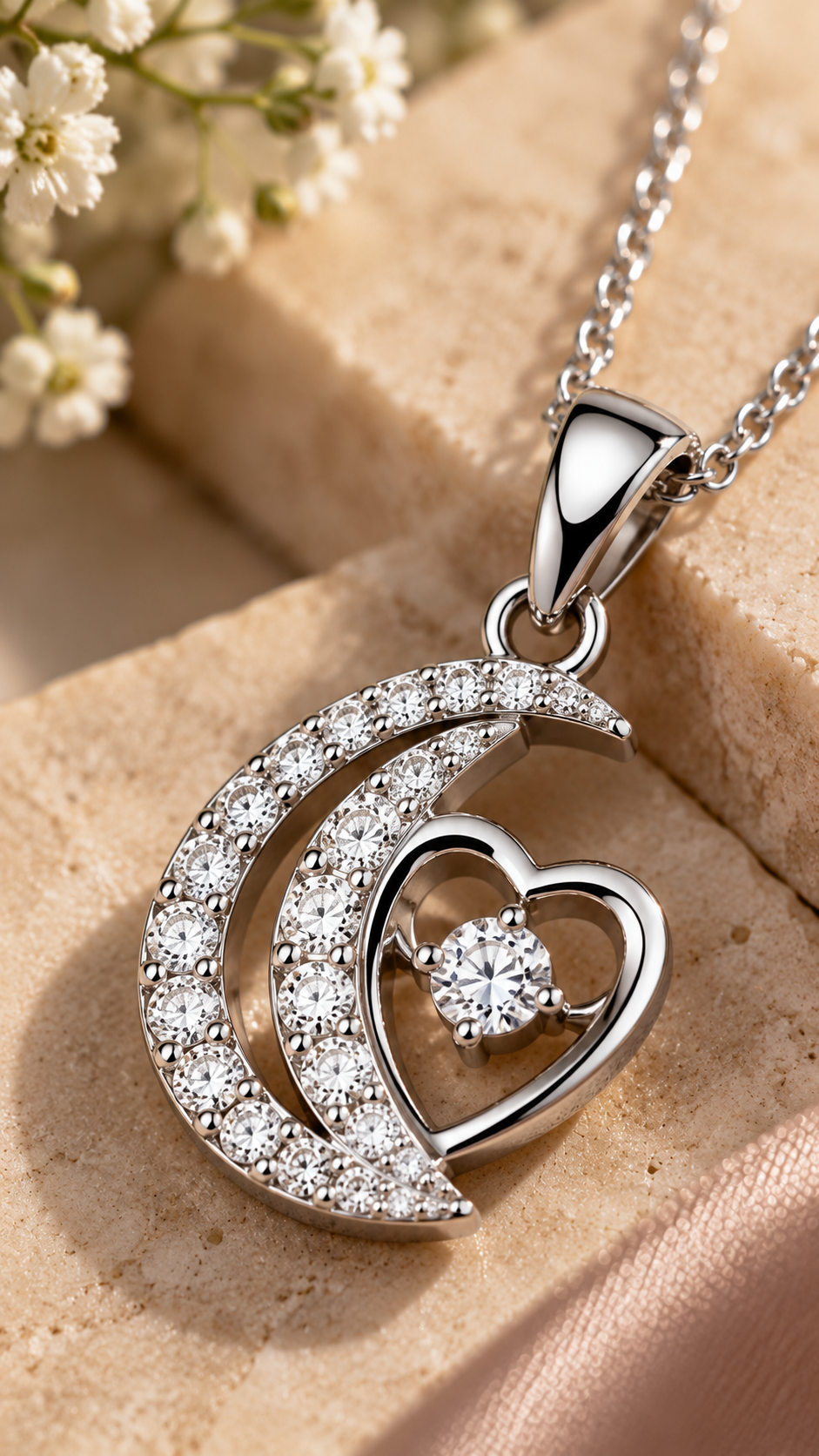 Crescent Heart Pendant