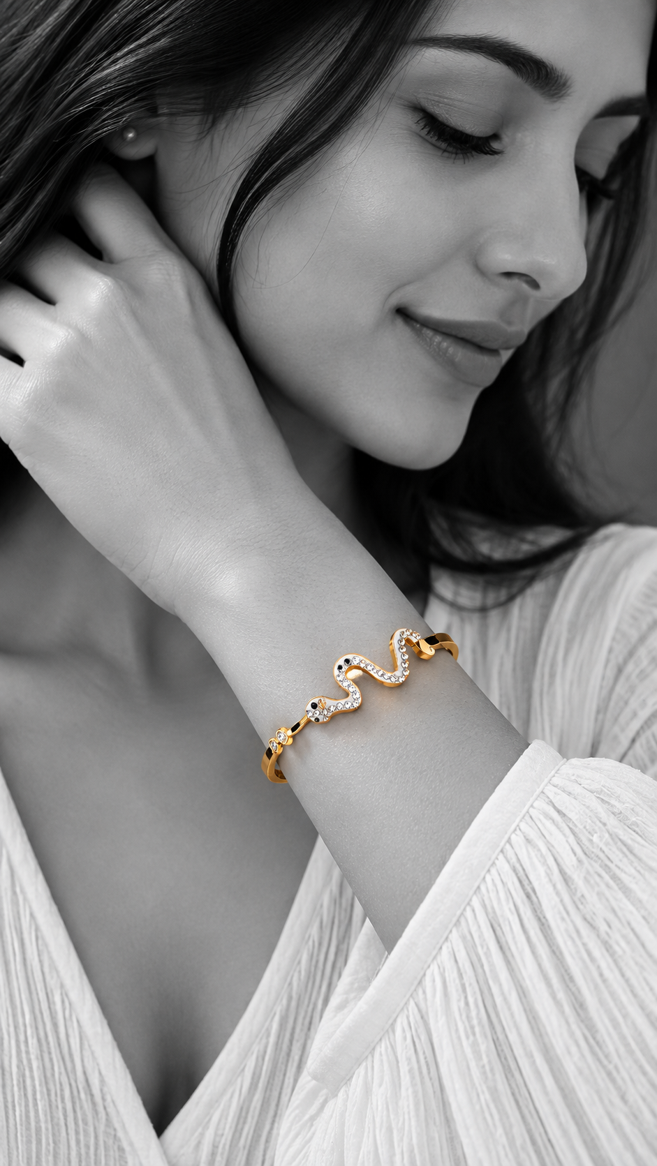 Serpentine Crystal Bangle
