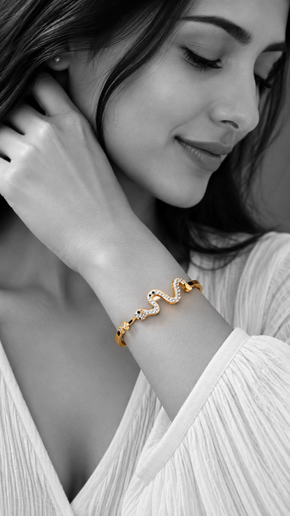 Serpentine Crystal Bangle