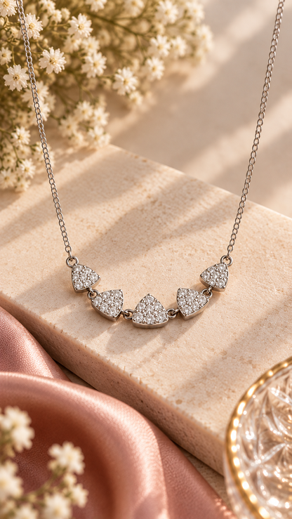 Five-Heart Sparkle Pendant