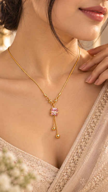 Ruby Crystal Pendant Necklace