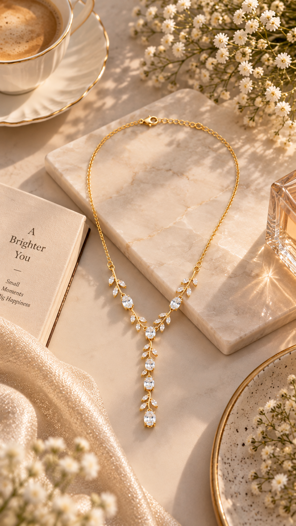 Aurelia Crystal Vine Y-Drop Necklace