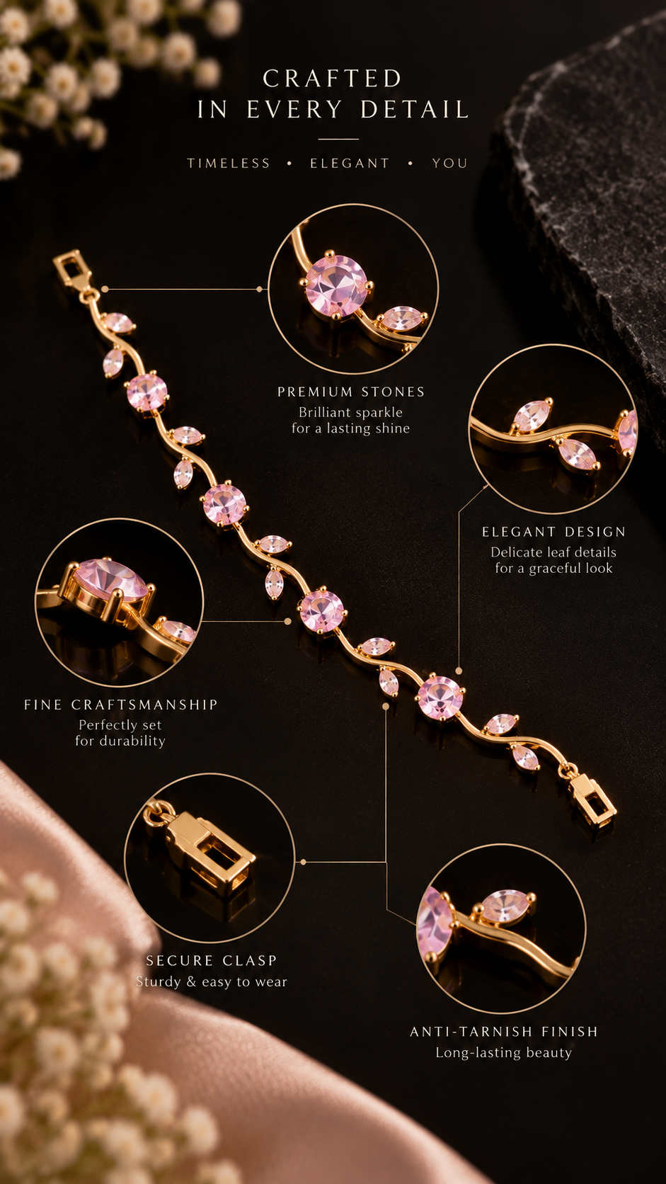 Rosé Vine Bracelet