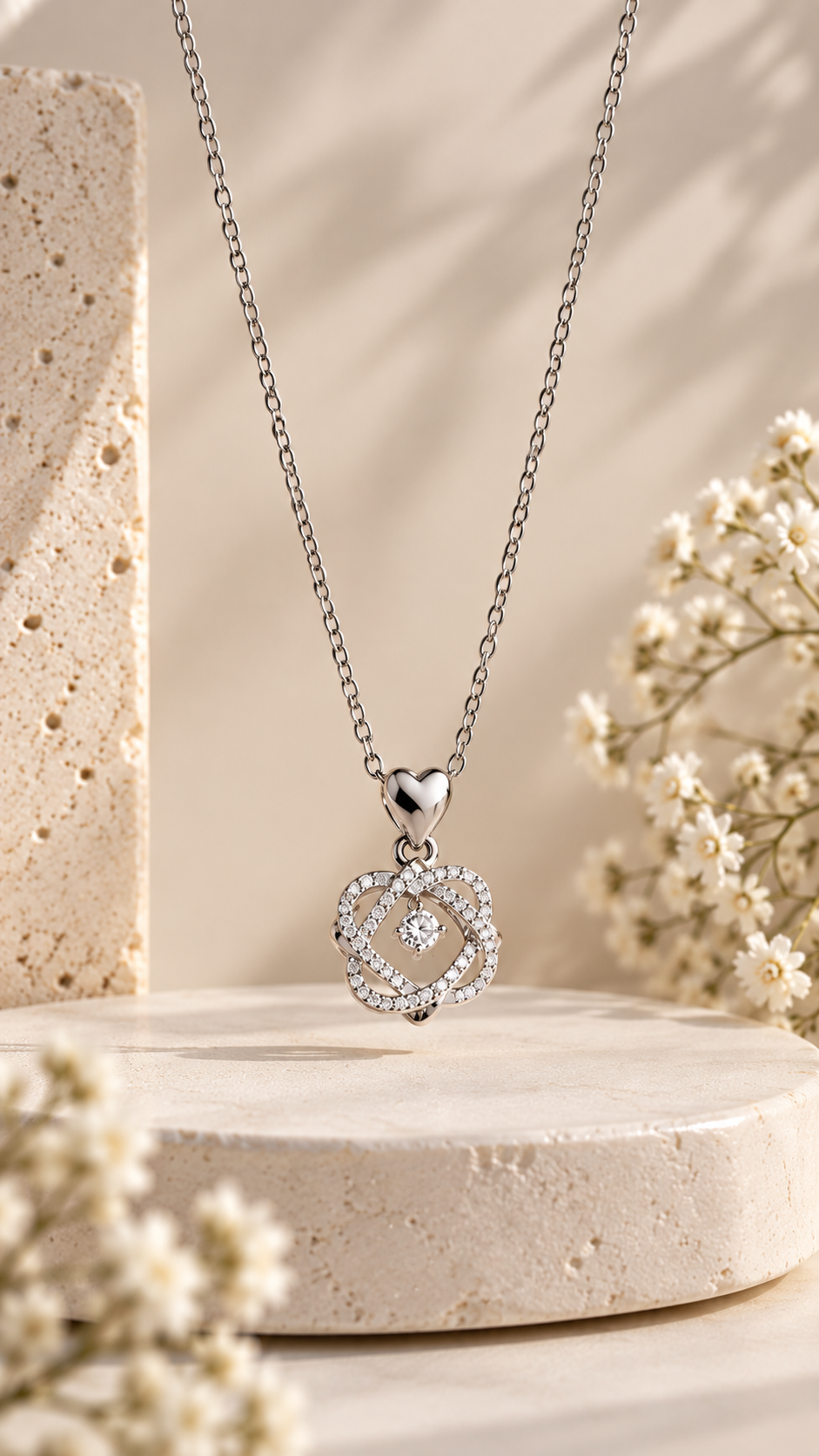 Heart Knot Pendant Necklace