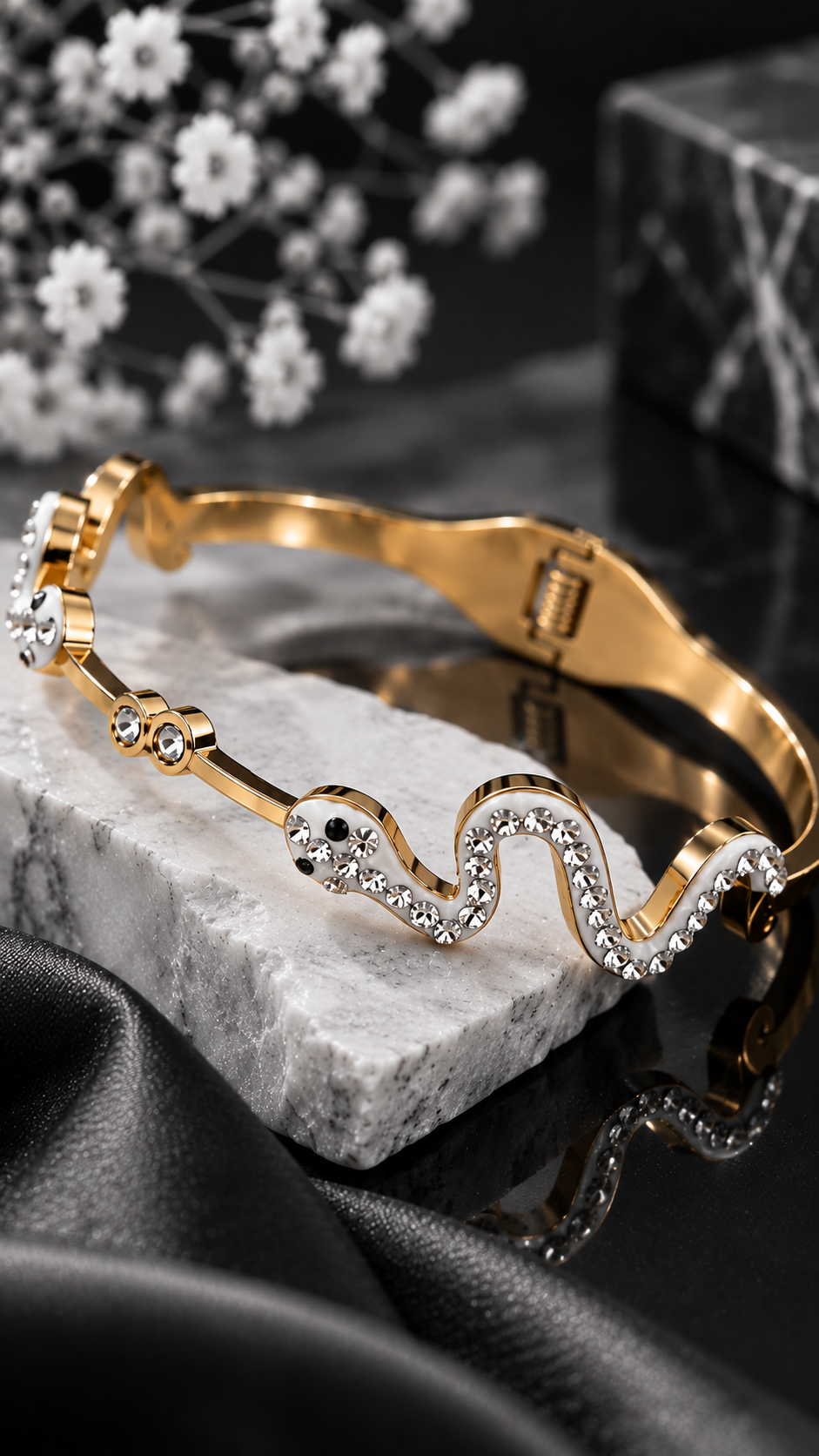 Serpentine Crystal Bangle