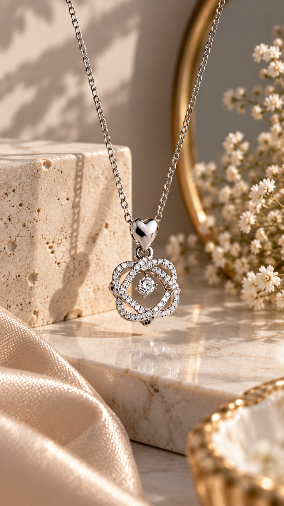 Heart Knot Pendant Necklace