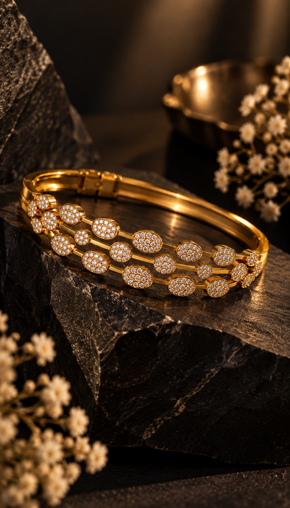 Triple Row Oval AD Bangle