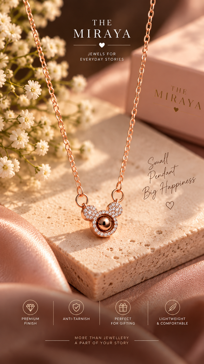 Rose Gold Pendant with White AD Stones