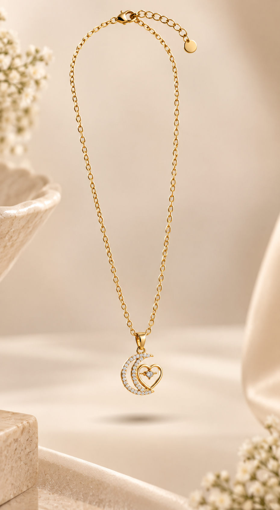 Crescent Heart Pendant