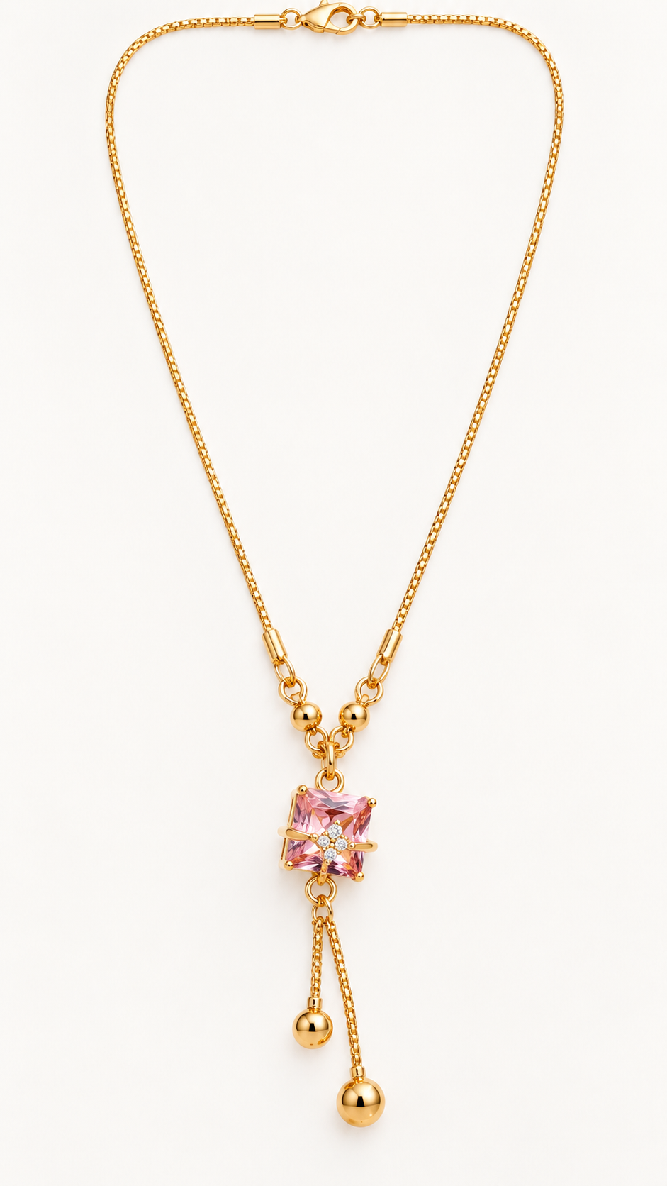 Ruby Crystal Pendant Necklace