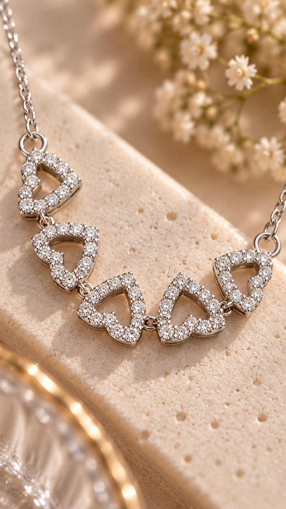 Heart Link Crystal Pendent