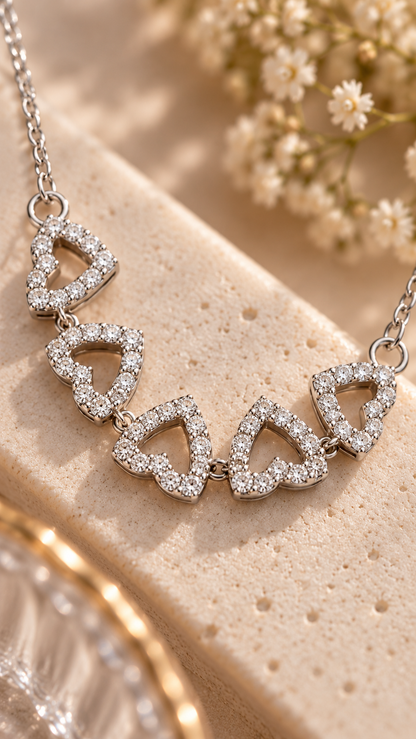 Heart Link Crystal Pendent