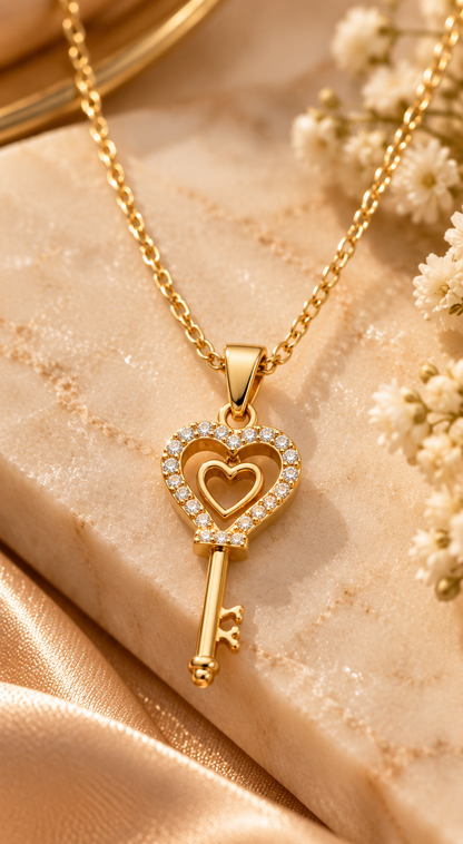 Heart &amp; Key Pendant