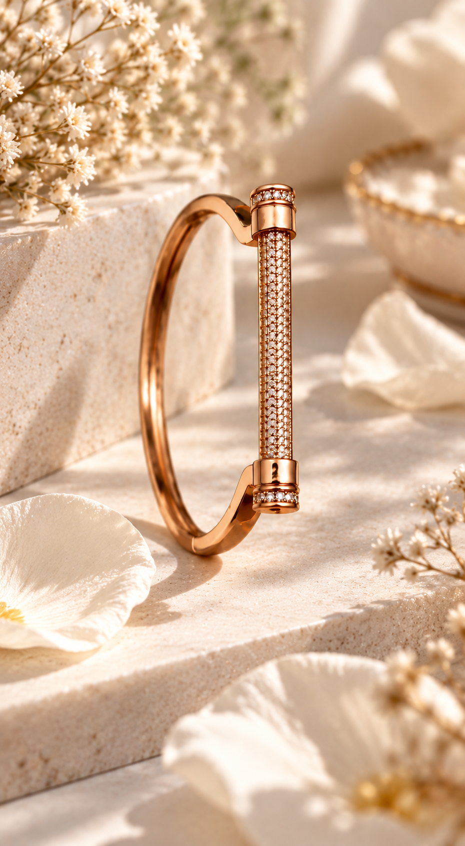 Rose Gold Pavé Bar Bracelet