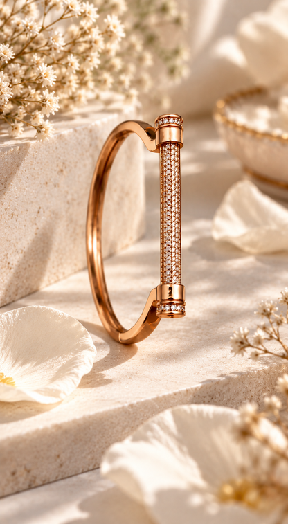 Rose Gold Pavé Bar Bracelet