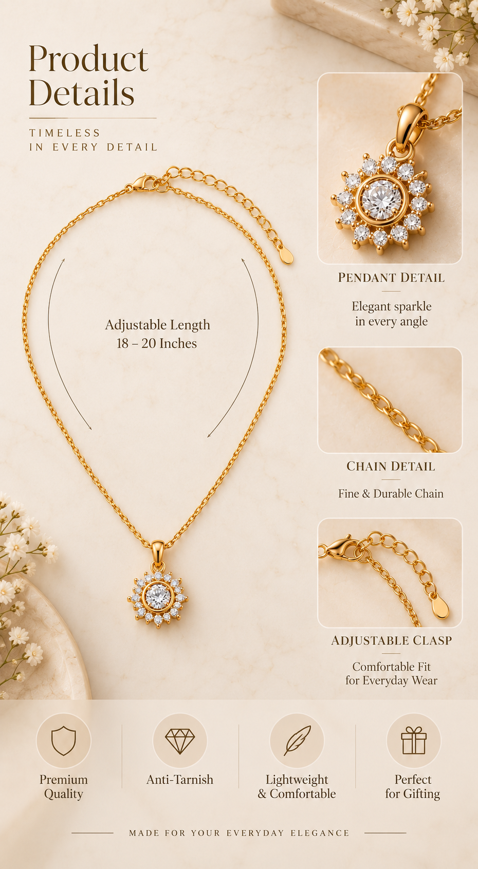 Radiant Sunburst Diamond Pendant