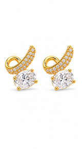 Celeste Oval Stone Stud Earrings