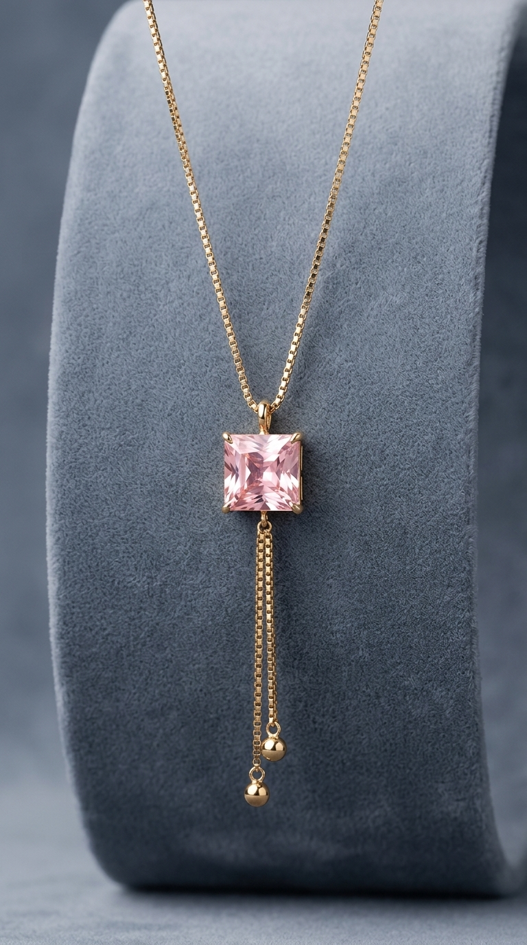 Blush Radiance Tassel Pendant Necklace