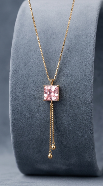 Blush Radiance Tassel Pendant Necklace