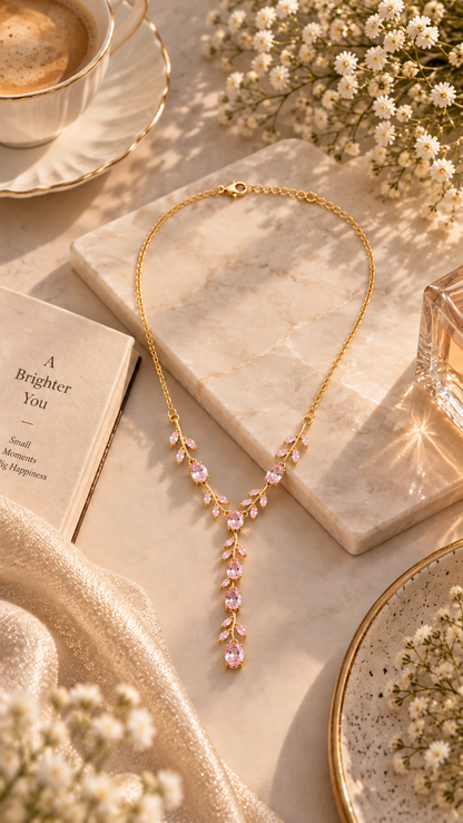 Aurelia Crystal Vine Y-Drop Necklace