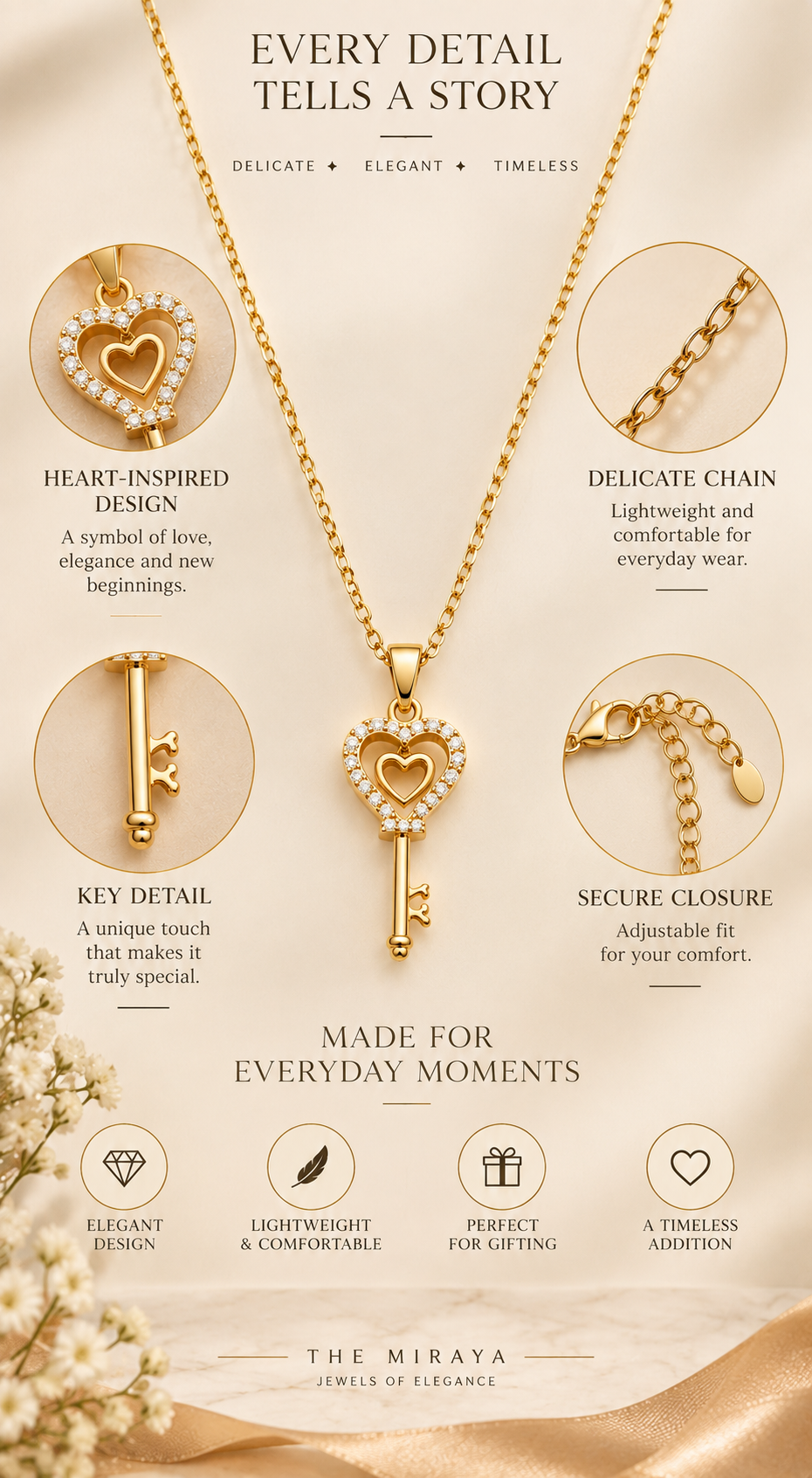 Heart &amp; Key Pendant