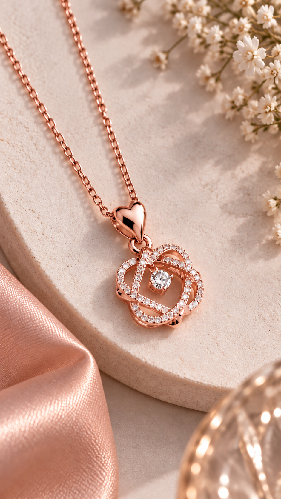Heart Knot Pendant Necklace
