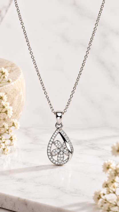 Floral Teardrop Pendant
