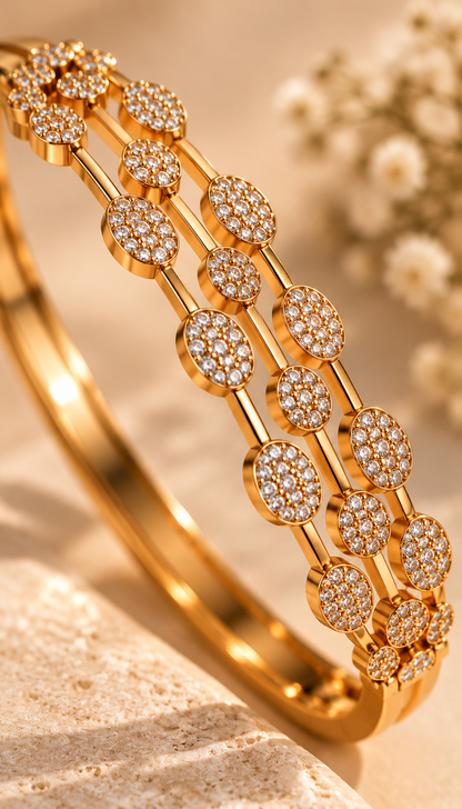 Triple Row Oval AD Bangle