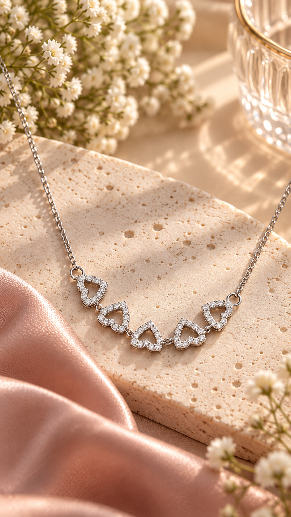 Heart Link Crystal Pendent