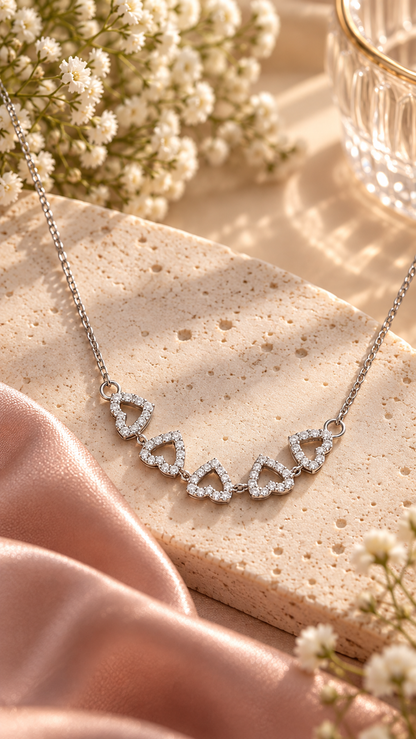 Heart Link Crystal Pendent
