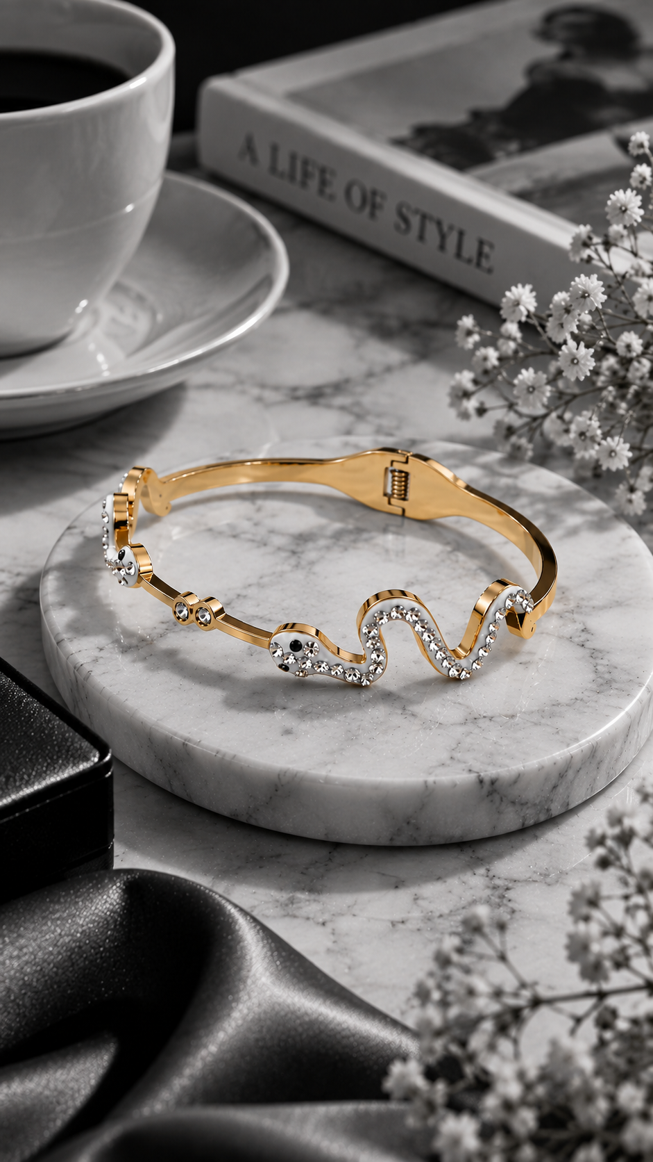 Serpentine Crystal Bangle