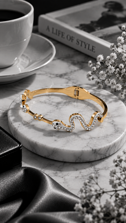 Serpentine Crystal Bangle