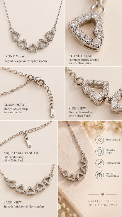 Heart Link Crystal Pendent