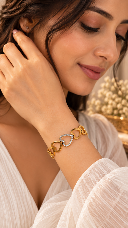 Aurelia Heart Link Crystal Bracelet