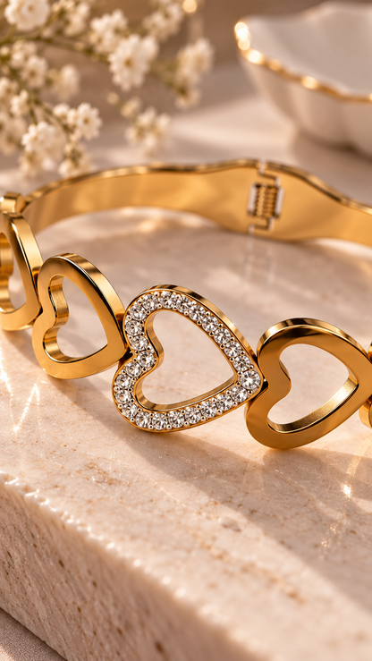 Aurelia Heart Link Crystal Bracelet
