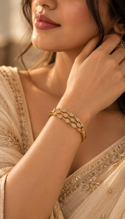 Triple Row Oval AD Bangle