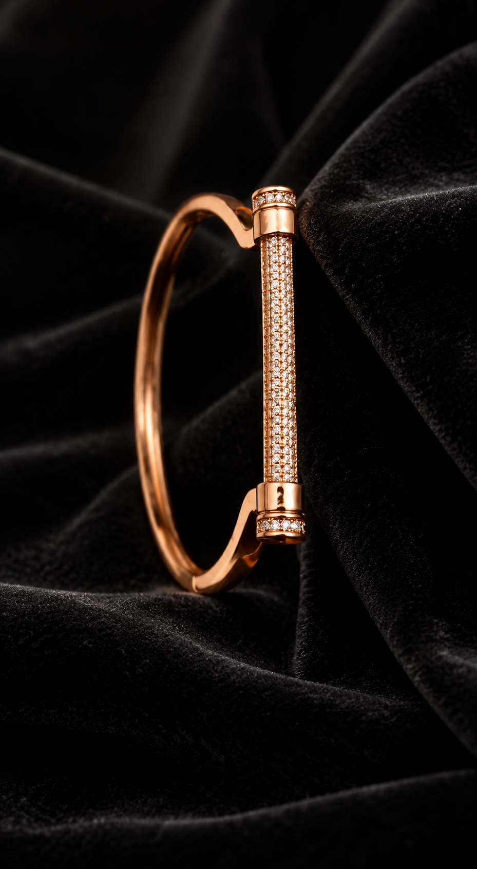 Rose Gold Pavé Bar Bracelet