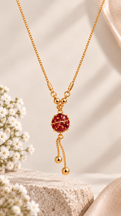 Celestia Pink Crystal Globe Pendant Necklace