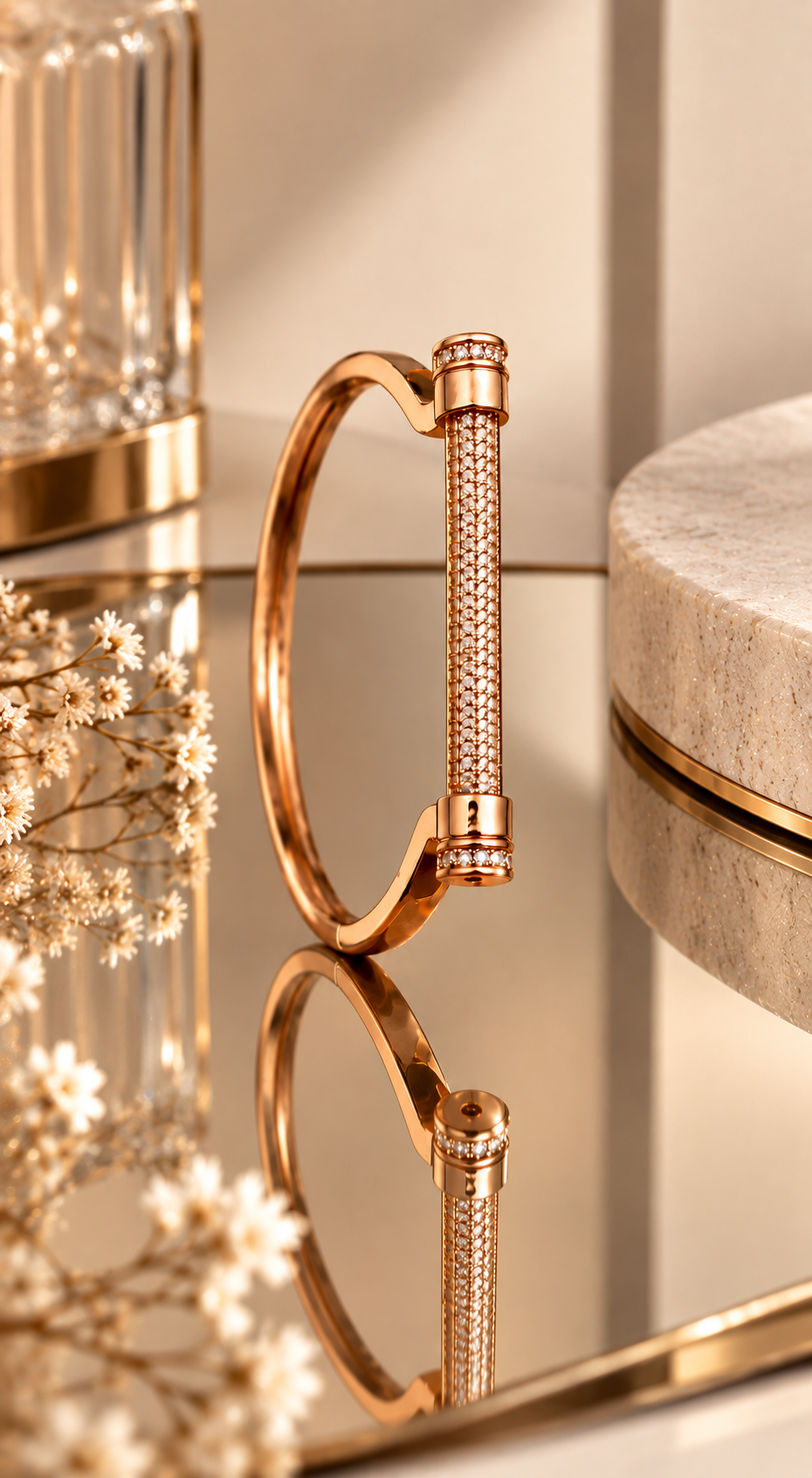 Rose Gold Pavé Bar Bracelet