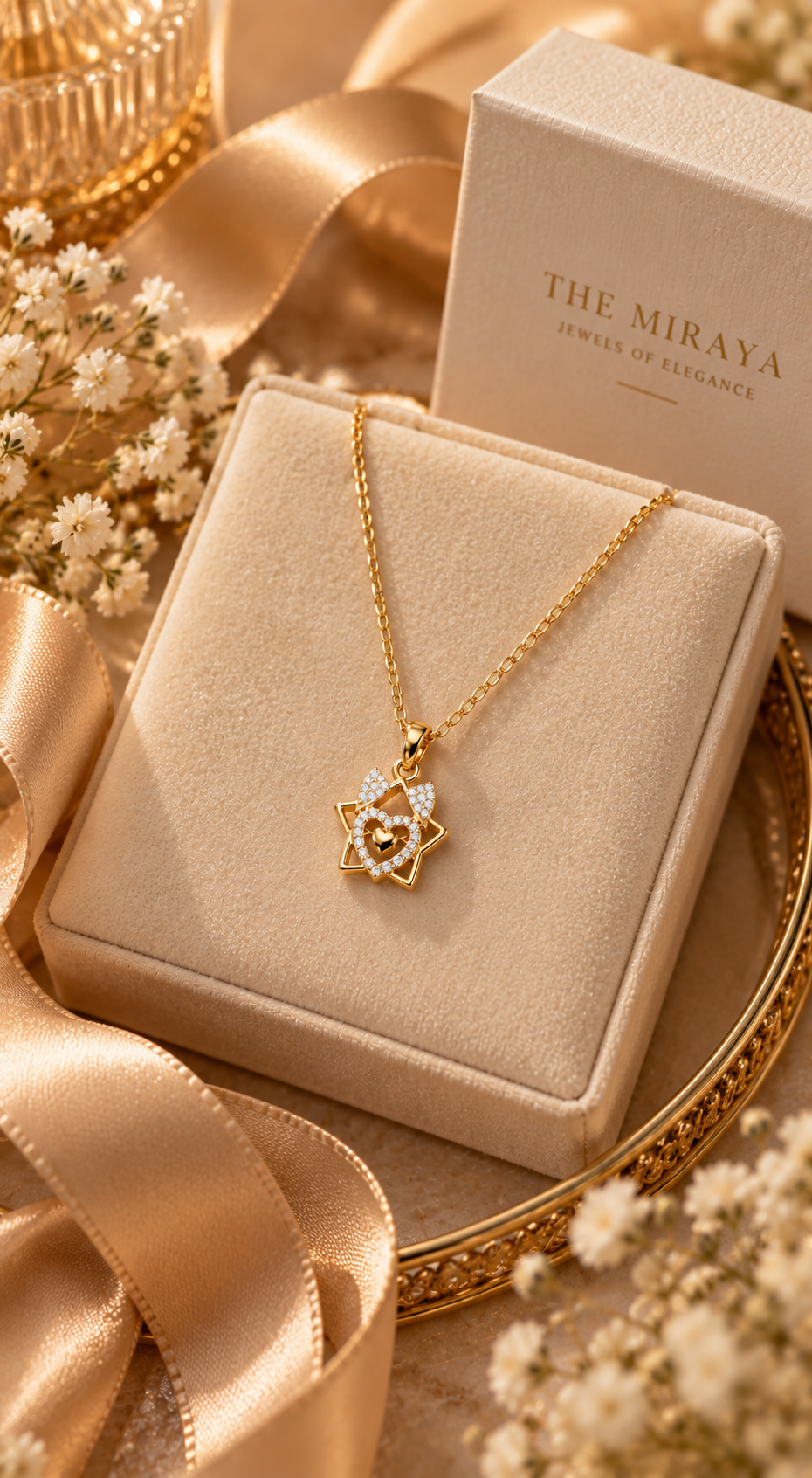 Sparkling Star Heart Pendant