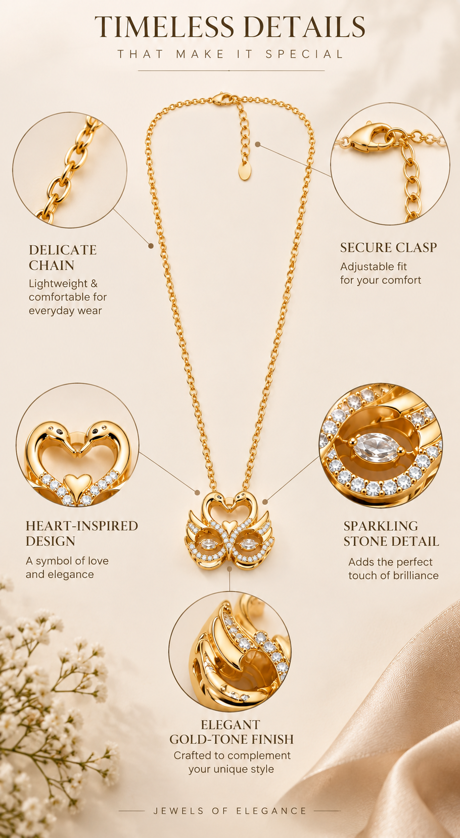 Swan Heart Pendant